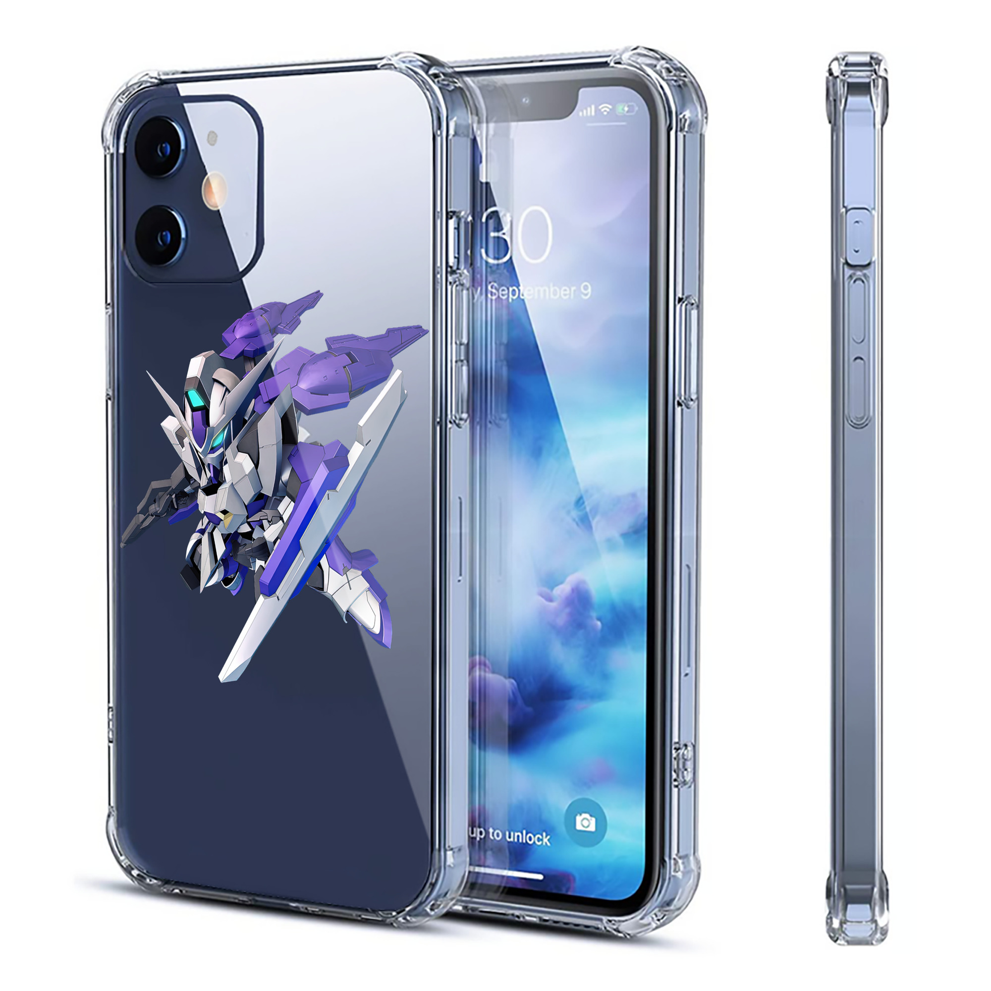 （画像用） 機動戦士ガンダム Mobile Suit Gundam 【iPhone 12シリーズ対応】透明スマホケース（クリアソフトケース）